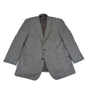 Southwick Mens‎ Herringbone Blazer Sport Coat Size 46 2 Button Made USA Academia